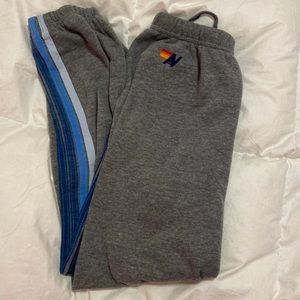 aviator nation sweatpants 5 stripe blue